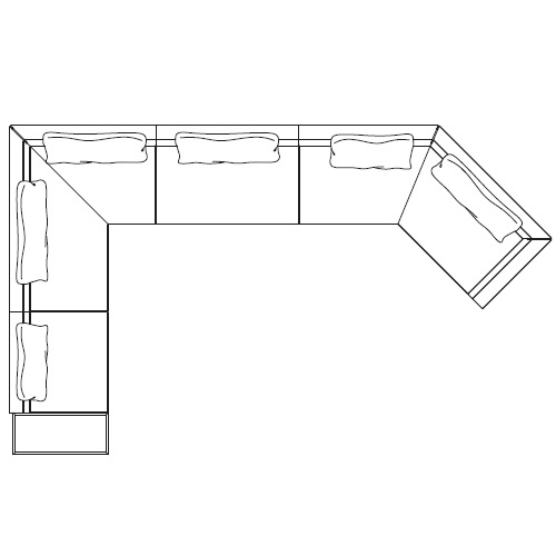 137 element with low table LH + central element + end element 45° RH_ L 532 x 296 x H 65 cm