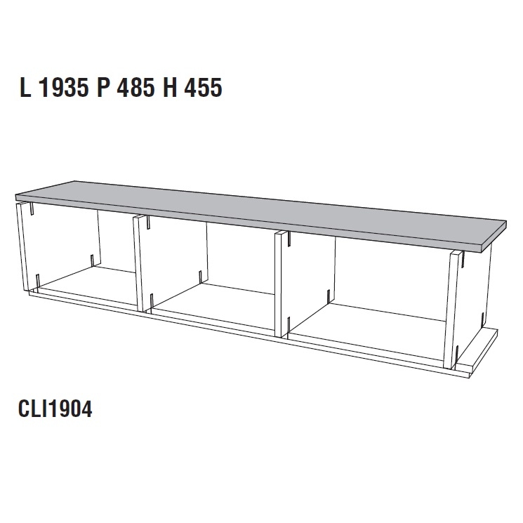 Card CLI1904_ 193.5 x 48.5 x H 45.5 cm