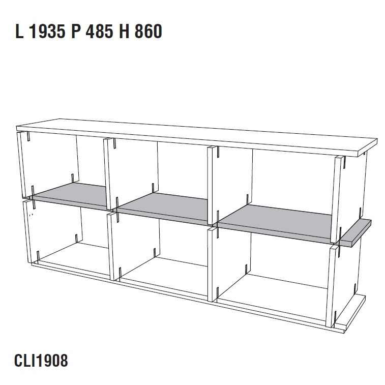 Card CLI1908_ 193.5 x 48.5 x H 86 cm