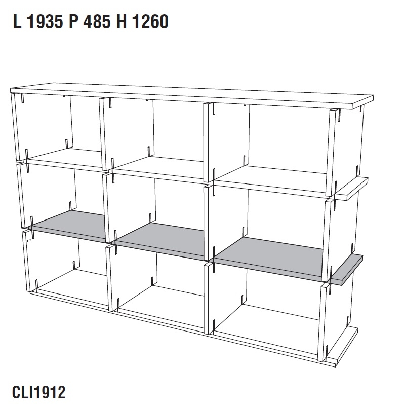 Card CLI1912_ 193.5 x 48.5 x H 126 cm