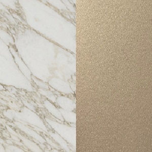Marmo bianco Calacatta oro + Metallo Champagne