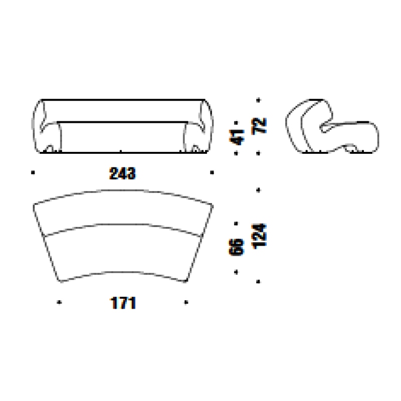 Gruuve_243 x 124 x H 72 cm