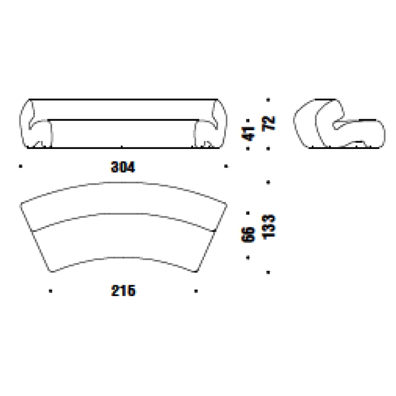 Gruuve_304 x 133 x H 72 cm