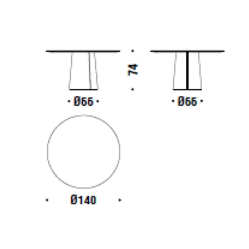 Vol Table_Ø 140 x H 74 cm (Linoleum Top)