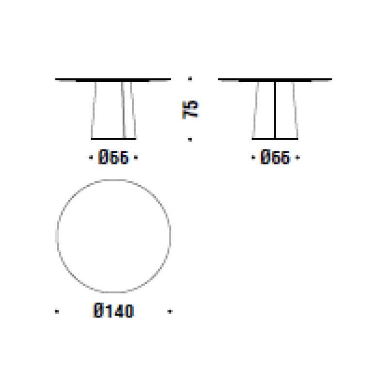 Vol Table_Ø 140 x H 75 cm (Ecotone Top)
