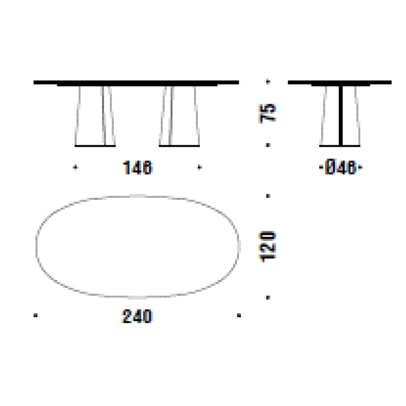 Vol Table_240 x 120 x H 75 cm (Ecotone Top)