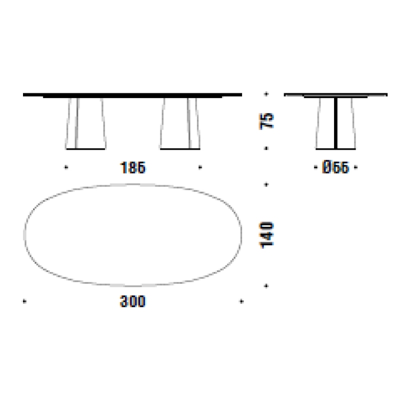 Vol Table_300 x 140 x H 75 cm (Ecotone Top)
