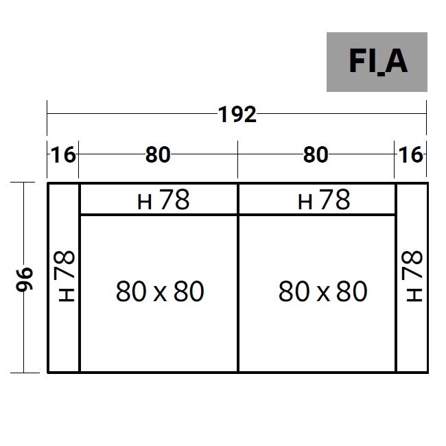 FIOCCO INDOOR_ 192 x 96 x H 78 cm (FI_A)