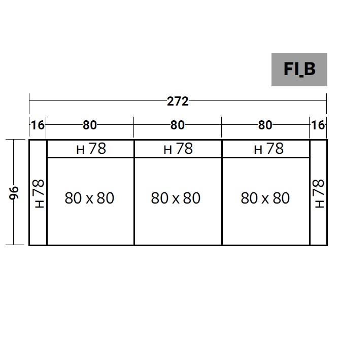 FIOCCO INDOOR_ 272 x 96 x H 78 cm (FI_B)