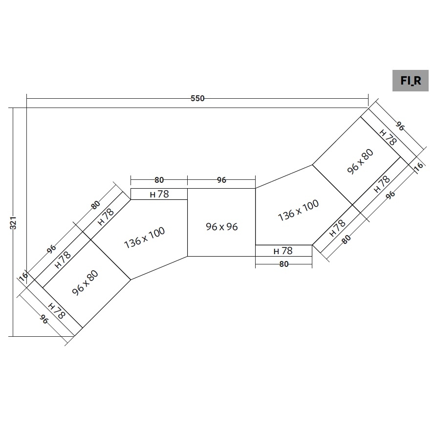 FIOCCO INDOOR_ 550 x 321 x H 78 cm (FI_R)