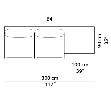 Aura B4_ 300 x 104 x H 79 cm
