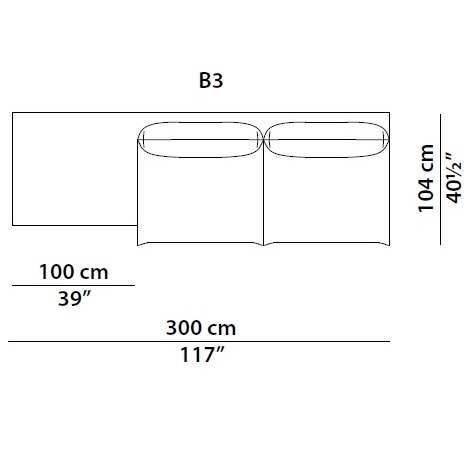 Aura B3_ 300 x 104 x H 79 cm