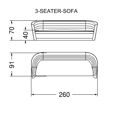 Granturismo_ 260 x 91 x H 70 cm