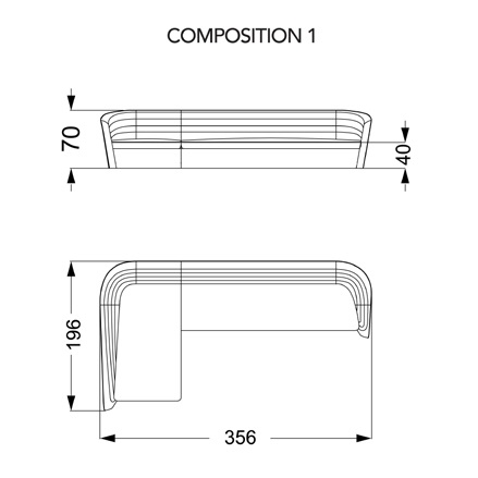 Granturismo Comp. 1_ 356 x 196 x H 70 cm