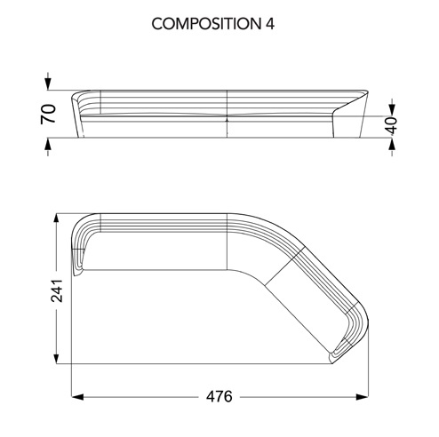 Granturismo Comp. 4_ 476 x 241 x H 70 cm