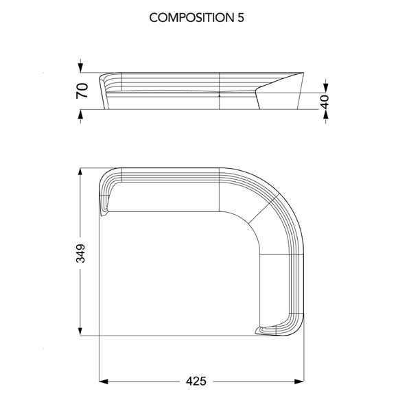 Granturismo Comp. 5_ 425 x 349 x H 70 cm