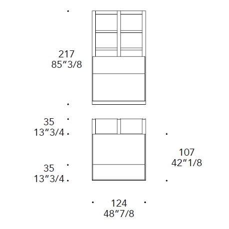 Avantgarde Bar_ 2 Module mit Theke_ 124 x 35-107 x H 217 cm