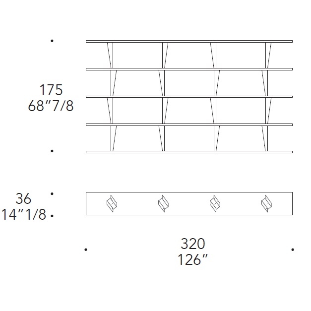Prisma_ 320 x 36 x H 175 cm