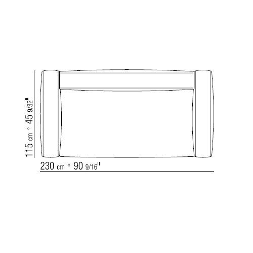 230 x 115 x H 62 cm