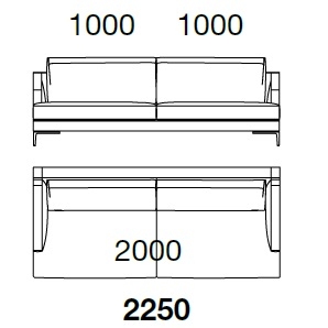Bellport_ 225 x 101 x H 67/80 cm