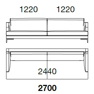 Bellport_ 270 x 101 x H 67/80 cm