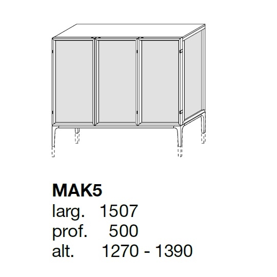 Aiko_ MAK5_ 150.7 x 50 x H 127 - 139 cm