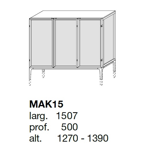 Aiko_ MAK15_ 150.7 x 50 x H 127 - 139 cm