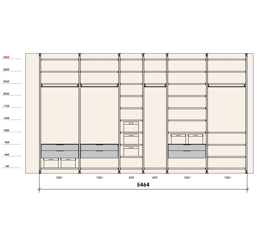 L25 Notte_ 546, 4 x H 300,5 cm