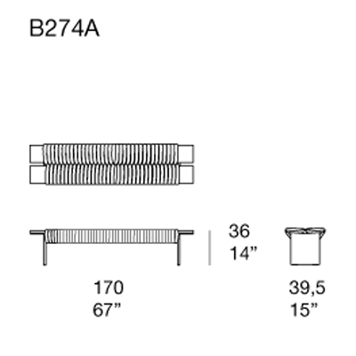 Naga_ B274A_ 170 x 39.5 x H 36 cm