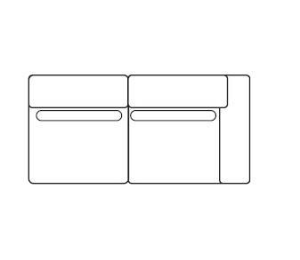 Noka_ 2 Seats sx_ 205 x 100 x H 76 cm