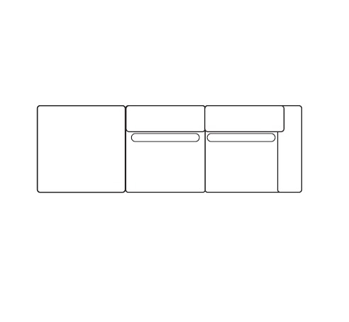 Noka_ 2 Seats Coffe Table dx_ 302 x 100 x H 76 cm