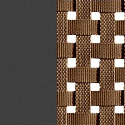 Structure peinte finition nickel bronzé - tressage en fibre de polypropylène marron