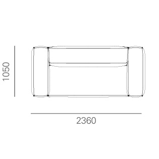 Giotto_ 236 x 105 x H 74 cm
