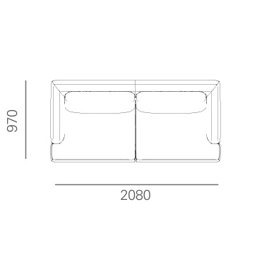 Levante_ 208 x 105 x H 86 cm