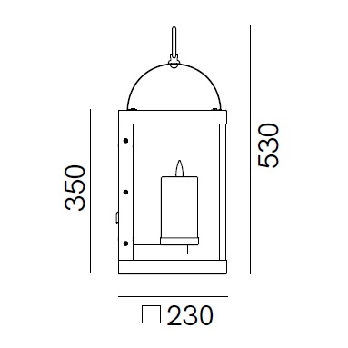 Lanterna_23 x 23 x H 53 cm