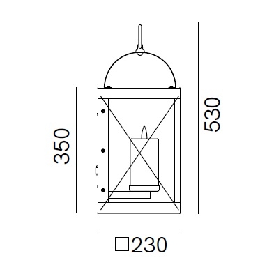 Lanterna Net_23 x 23 x H 53 cm