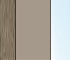 C64 Bronze foncé + L05 Nabou beige clair + Verre blanc satiné