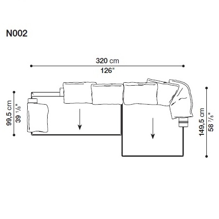 N002_ 320 x 149.5 x H 66 cm