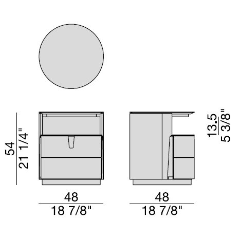Tylsa Night Open 2_ With two drawers and open compartment above