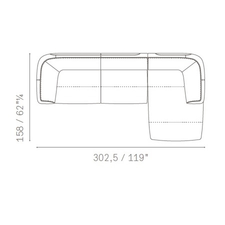 Archibald Sofa System_ 302,5 x 158 x H 78 cm (Comp. 1)