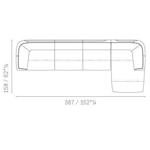 Archibald Sofa System_ 387 x 158 x H 78 cm (Comp. 2)
