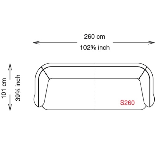 Baldwin_ 260 x 101 x H 73 cm