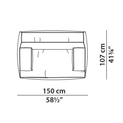 Damasco_ Love seat_ 150 x 107 x H 70 cm