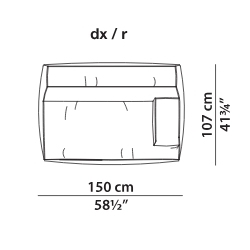 Damasco_ dx_ 150 x 107 x H 70 cm