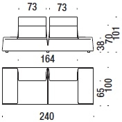 2 seater major_ 240 x 100 x H 101