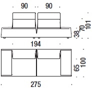 3 seater_ 275 x 100 x H 101