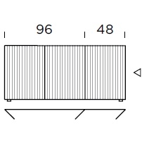 96 + 48 → 144 x 49 x H 66 cm