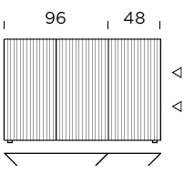 96 + 48 → 144 x 49 x H 98 cm