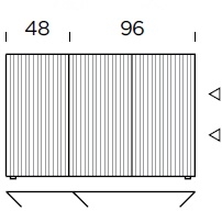 48 + 96 → 144 x 49 x H 98 cm