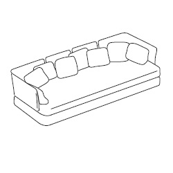 Cove 6_ 260 x 95 x H 35/65 cm (B25D+CUB25DE+B25SCS+B25SCD+2xB25SCA)
